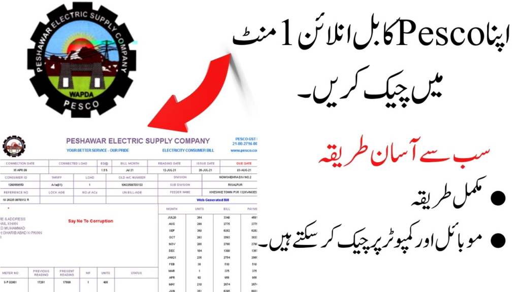 Pesco Bill Check by CNIC